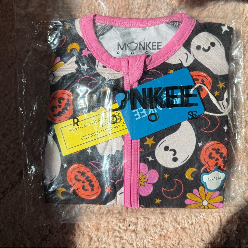Monkee bamboo Halloween Baby Onesie